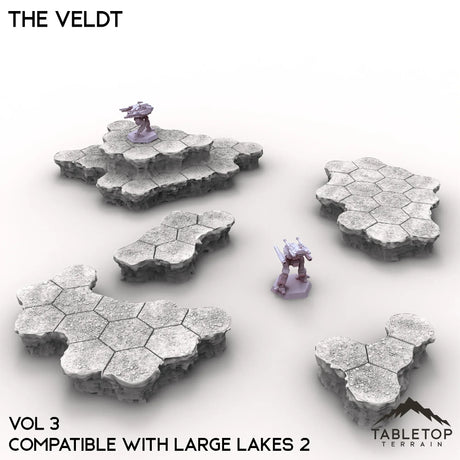 Tabletop Terrain Terrain Vol 3 (Large Lakes 2) HEXTECH The Veldt Map Hill Sets-6mm