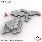 Tabletop Terrain Terrain Vol 3 (Large Lakes 2) / Monocolor (Grey) HEXTECH The Veldt Map Hill Sets-6mm