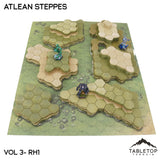 Tabletop Terrain Terrain Vol 3 (Rolling Hills 1) / NextGen Color (As Shown) HEXTECH Atlean Steppes Map Hill Sets - 6mm