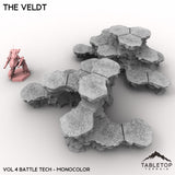 Tabletop Terrain Terrain Vol 4 (Battle Tech) / Monocolor (Grey) HEXTECH The Veldt Map Hill Sets-6mm