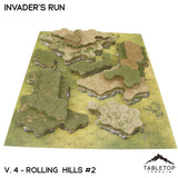 Tabletop Terrain Terrain Vol 4 (Rolling Hills 2) / Monocolor (Grey) HEXTECH Invader's Run Map Hill Sets - 6mm
