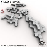 Tabletop Terrain Terrain Vol 4 (Rolling Hills 3) / Monocolor (Grey) HEXTECH Atlean Steppes Map Hill Sets - 6mm