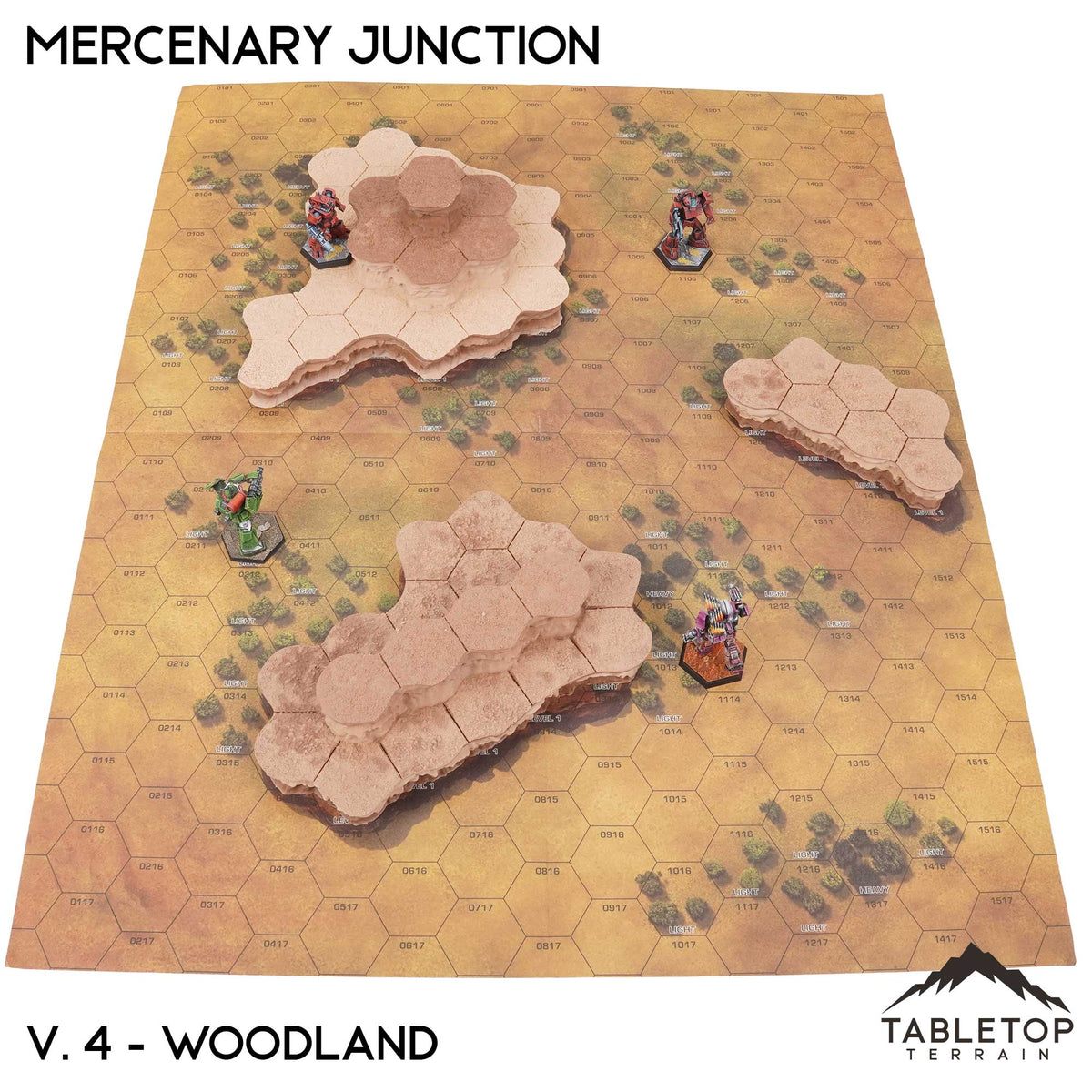 Tabletop Terrain Terrain Vol 4 (Woodland) / Monocolor (Gray) HEXTECH Mercenary Junction Map Hill Sets-6mm