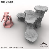 Tabletop Terrain Terrain Vol 5 (City Tech) / Monocolor (Grey) HEXTECH The Veldt Map Hill Sets-6mm