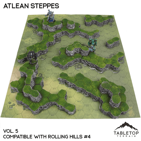 Tabletop Terrain Terrain Vol 5 (Rolling Hills 4) HEXTECH Atlean Steppes Map Hill Sets - 6mm