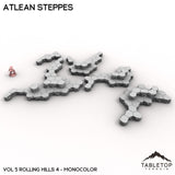 Tabletop Terrain Terrain Vol 5 (Rolling Hills 4) / Monocolor (Grey) HEXTECH Atlean Steppes Map Hill Sets - 6mm