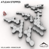 Tabletop Terrain Terrain Vol 6 (Lakes) / Monocolor (Grey) HEXTECH Atlean Steppes Map Hill Sets - 6mm