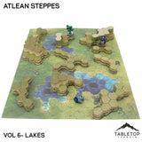 Tabletop Terrain Terrain Vol 6 (Lakes) / NextGen Color (As Shown) HEXTECH Atlean Steppes Map Hill Sets - 6mm