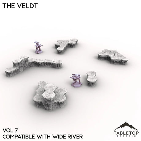 Tabletop Terrain Terrain Vol 7 (Wide River) HEXTECH The Veldt Map Hill Sets-6mm