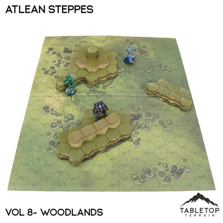 Tabletop Terrain Terrain Vol 8 (Woodlands) / NextGen Color (As Shown) HEXTECH Atlean Steppes Map Hill Sets - 6mm