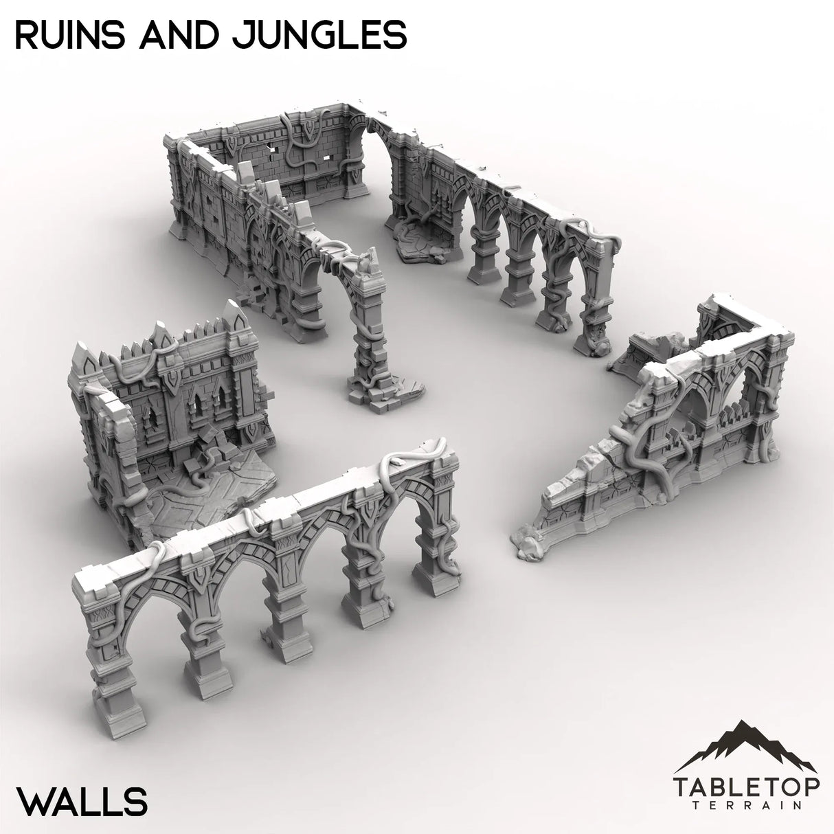 Tabletop Terrain Terrain Walls / 32mm Competitive Fantasy Ruins and Jungles