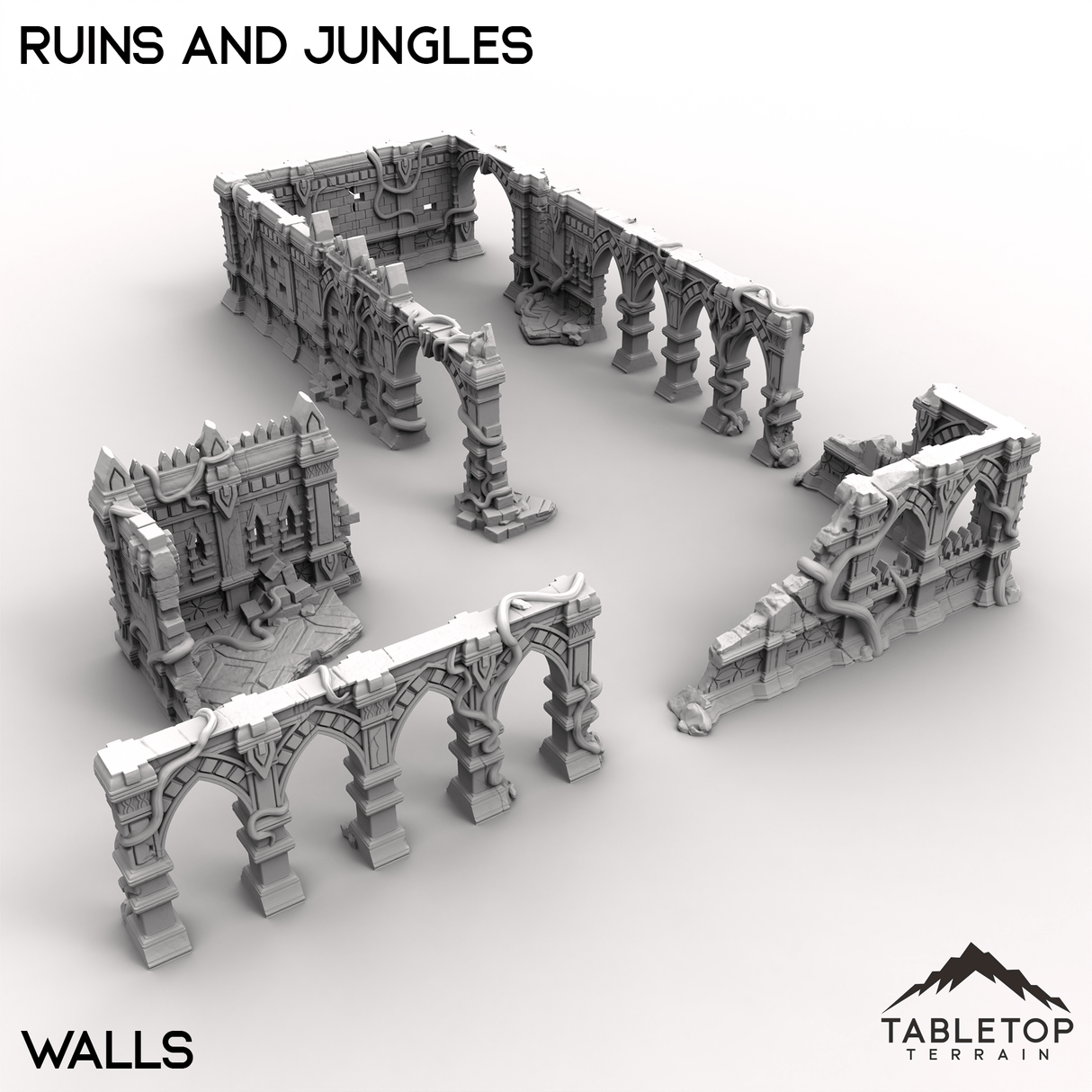 Tabletop Terrain Terrain Walls / 32mm Ruins and Jungles