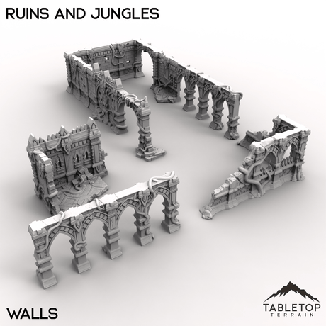 Tabletop Terrain Terrain Walls / 32mm Ruins and Jungles