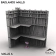 Tabletop Terrain Terrain Walls A / 32mm Badlands Walls