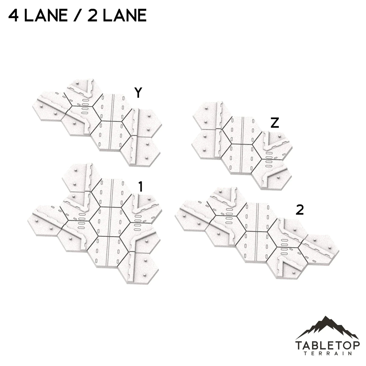 Tabletop Terrain Terrain Z-4L/2L Turn B Inter HEXTECH City Streets - 6mm