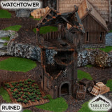 Tabletop Terrain Tower 32mm / Ruined Watchtower - Kingdom of Saxonia