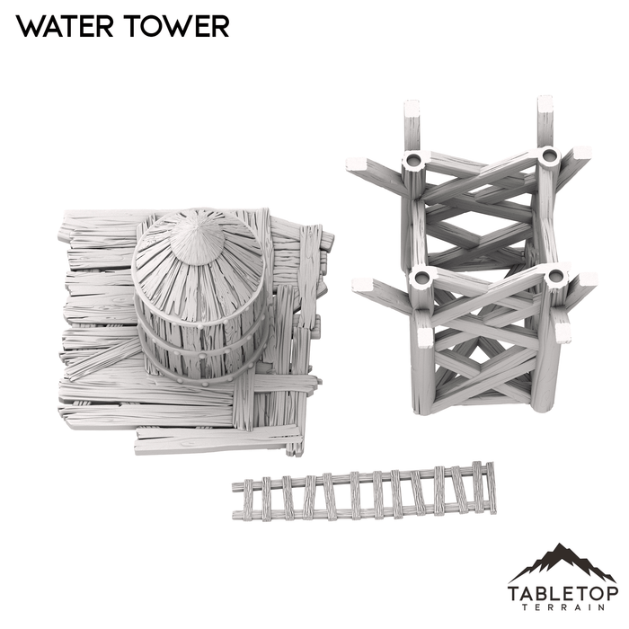 Tabletop Terrain Tower Water Tower - Old Wild Western Rush