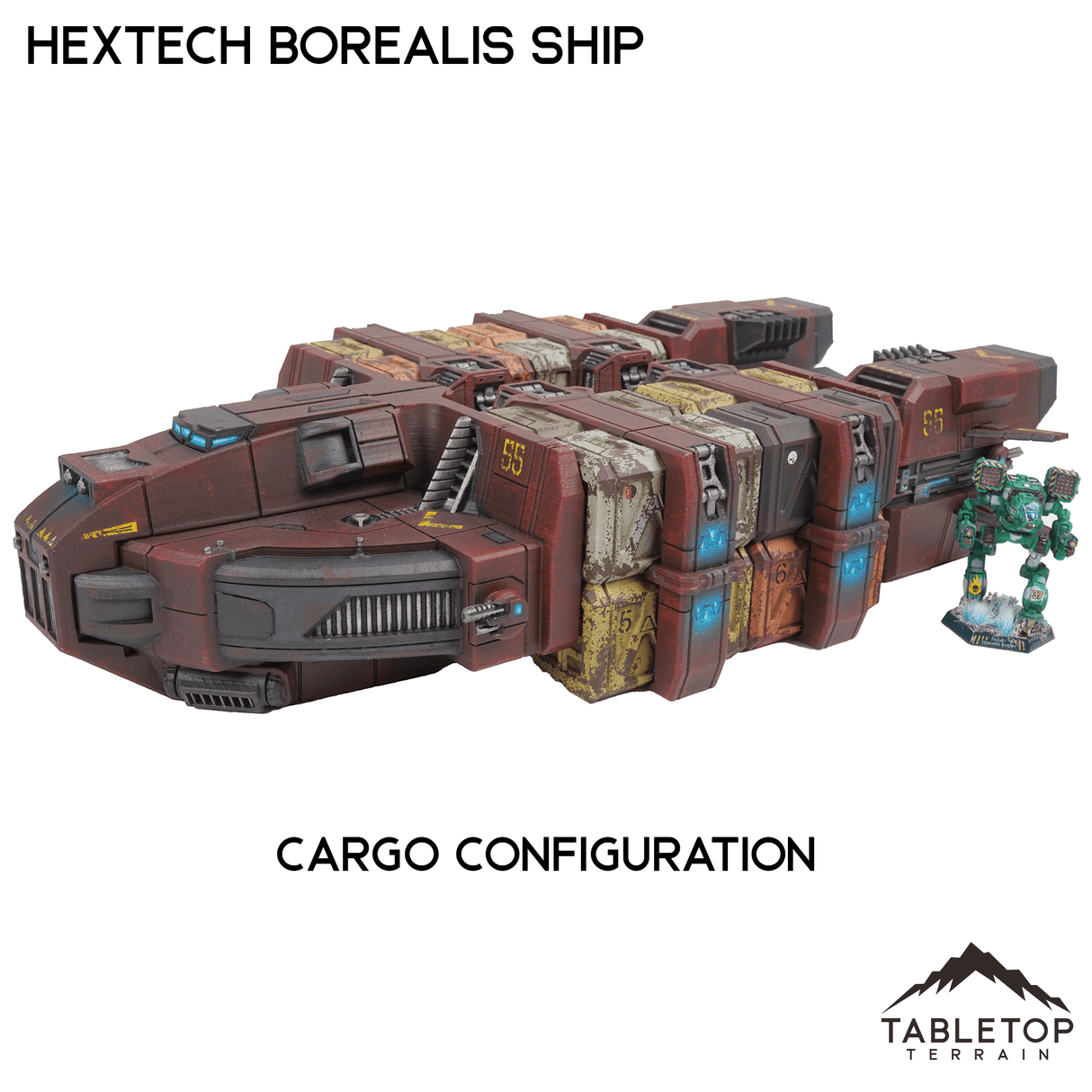 Tabletop Terrain Transport Cargo Configuration HEXTECH Borealis Ship- 6mm