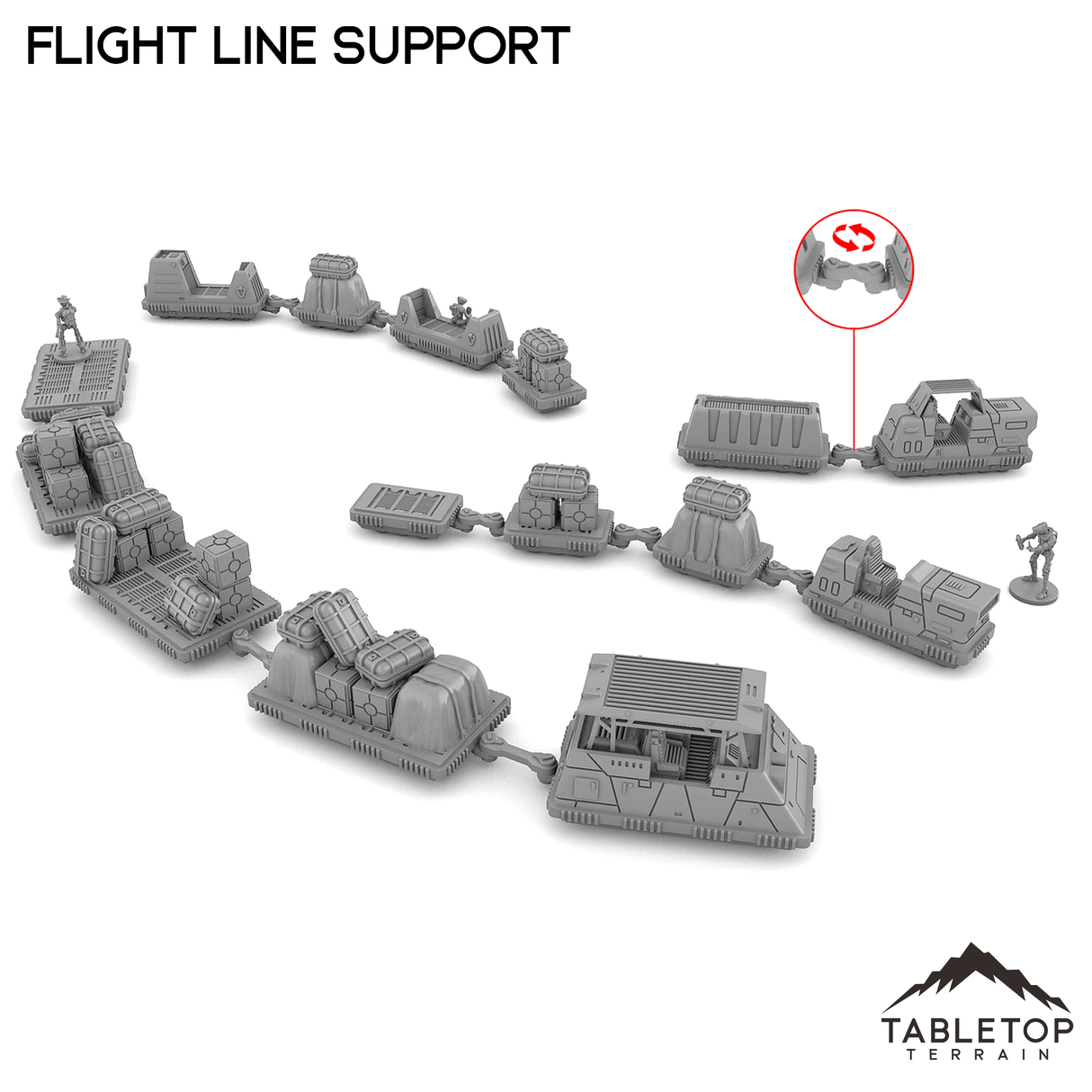 Tabletop Terrain Transport Flight Line Support Cargo Trolleys