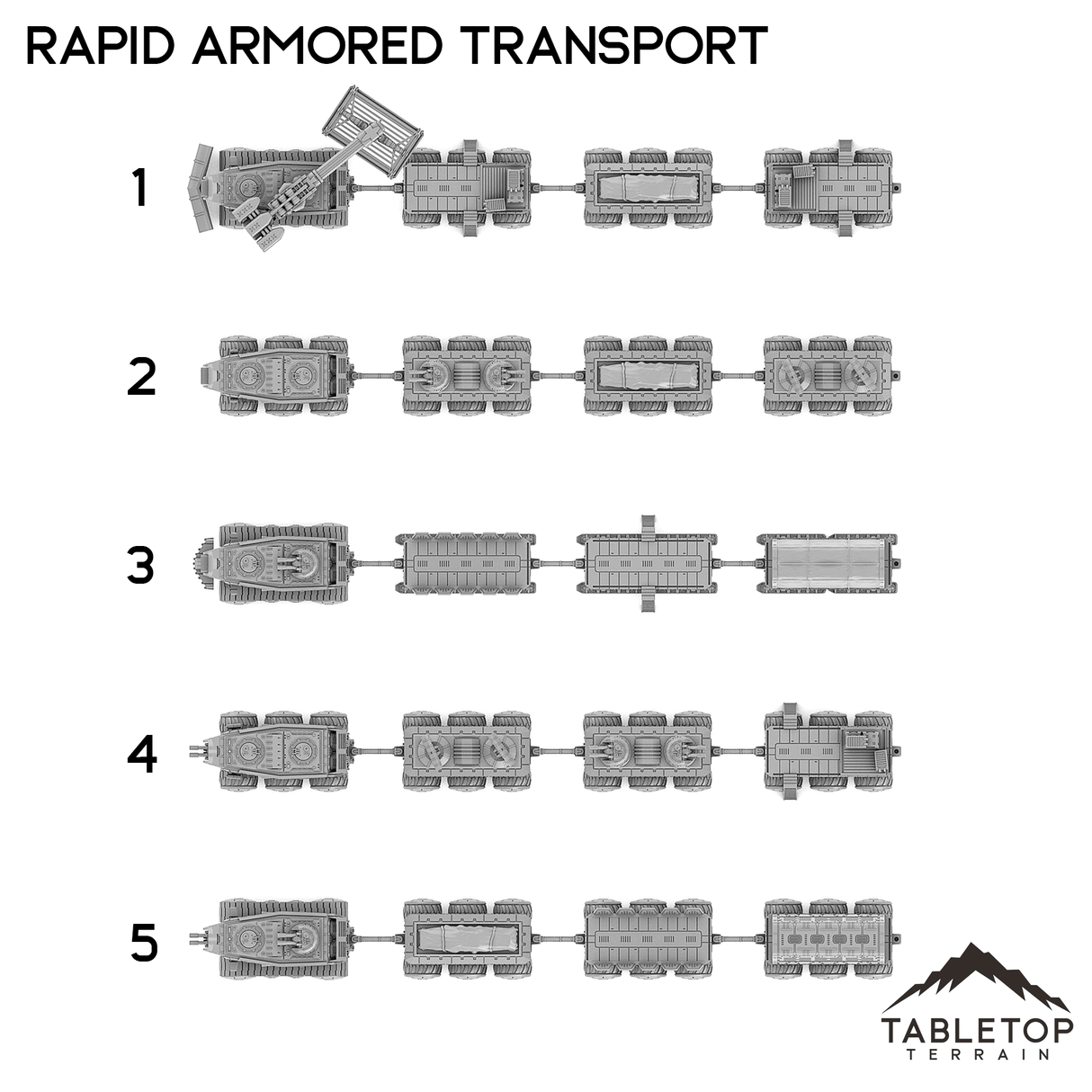 Tabletop Terrain Transport RAT - Rapid Armored Transport Vehicle