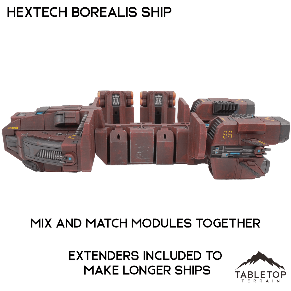 Tabletop Terrain Transport Ship Only HEXTECH Borealis Ship- 6mm