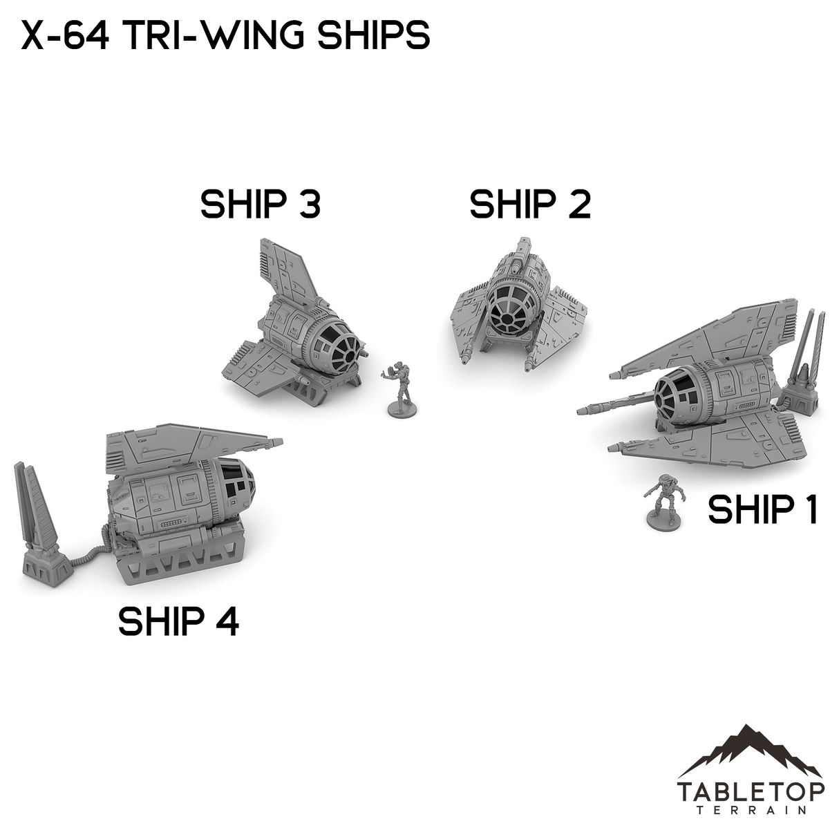 Tabletop Terrain Transport X-64 Tri-Wing Ships