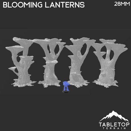 Tabletop Terrain Trees Blooming Lanterns - Fantasy Scatter Terrain / Trees
