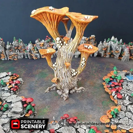 Tabletop Terrain Trees Blooming Lanterns - Fantasy Scatter Terrain / Trees