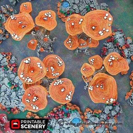 Tabletop Terrain Trees Blooming Lanterns - Fantasy Scatter Terrain / Trees
