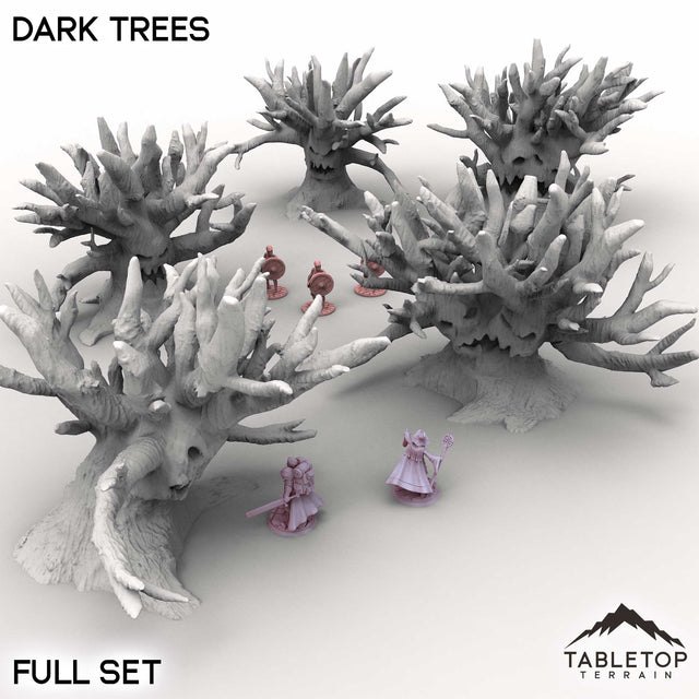 Tabletop Terrain Trees Full Set / 32mm Dark Trees