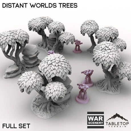 Tabletop Terrain Trees Full Set / 32mm Distant Worlds Trees