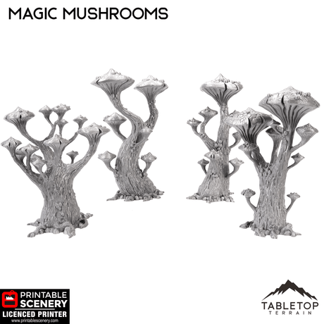 Tabletop Terrain Trees Magic Mushrooms - Fantasy Scatter Terrain / Trees