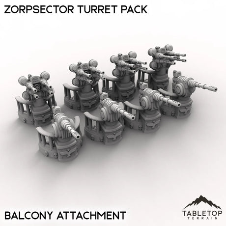 Tabletop Terrain Turrets Balcony Attachment Zorpsector Turret Pack