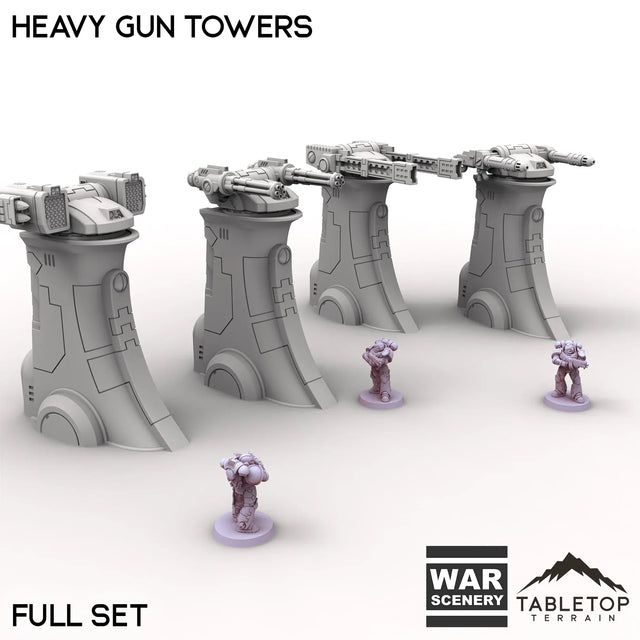 Tabletop Terrain Turrets Full Set / 32mm Heavy Gun Towers