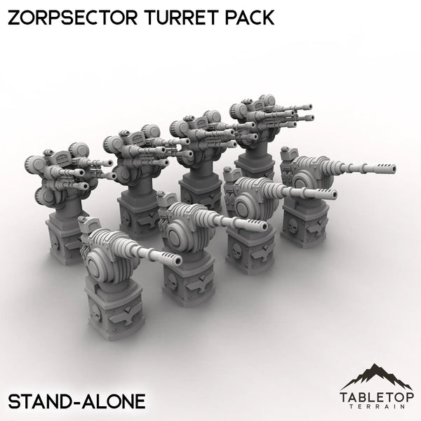 Tabletop Terrain Turrets Stand-alone Zorpsector Turret Pack