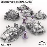 Tabletop Terrain Vehicle 32mm Destroyed Infernal Tanks