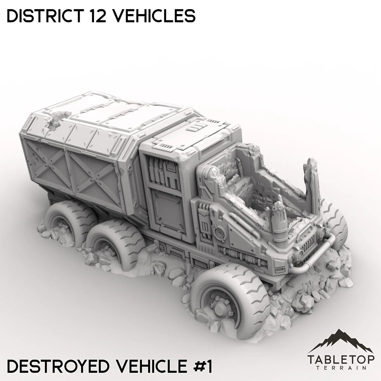 Tabletop Terrain Vehicle 32mm / Destroyed Vehicle 1 District 12 Vehicles