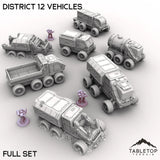 Tabletop Terrain Vehicle 32mm / Full Set District 12 Vehicles