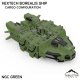 Tabletop Terrain Vehicle Cargo Configuration / NextGen Color (Green) HEXTECH Borealis Ship- 6mm
