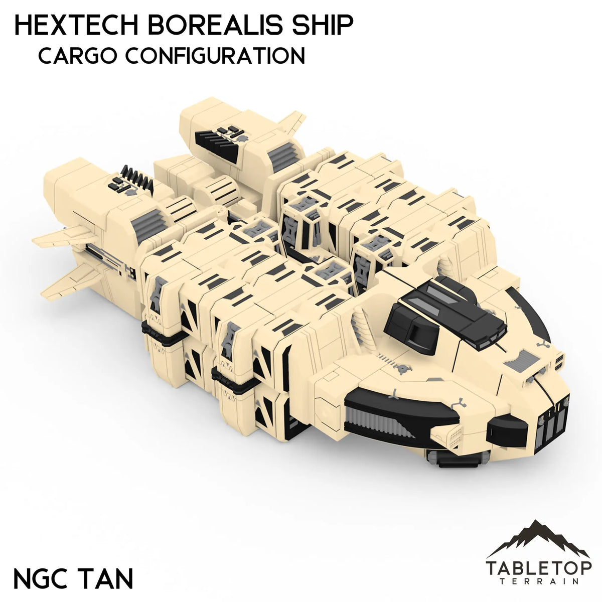 Tabletop Terrain Vehicle Cargo Configuration / NextGen Color (Tan) HEXTECH Borealis Ship- 6mm