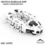 Tabletop Terrain Vehicle Cargo Configuration / NextGen Color (White) HEXTECH Borealis Ship- 6mm