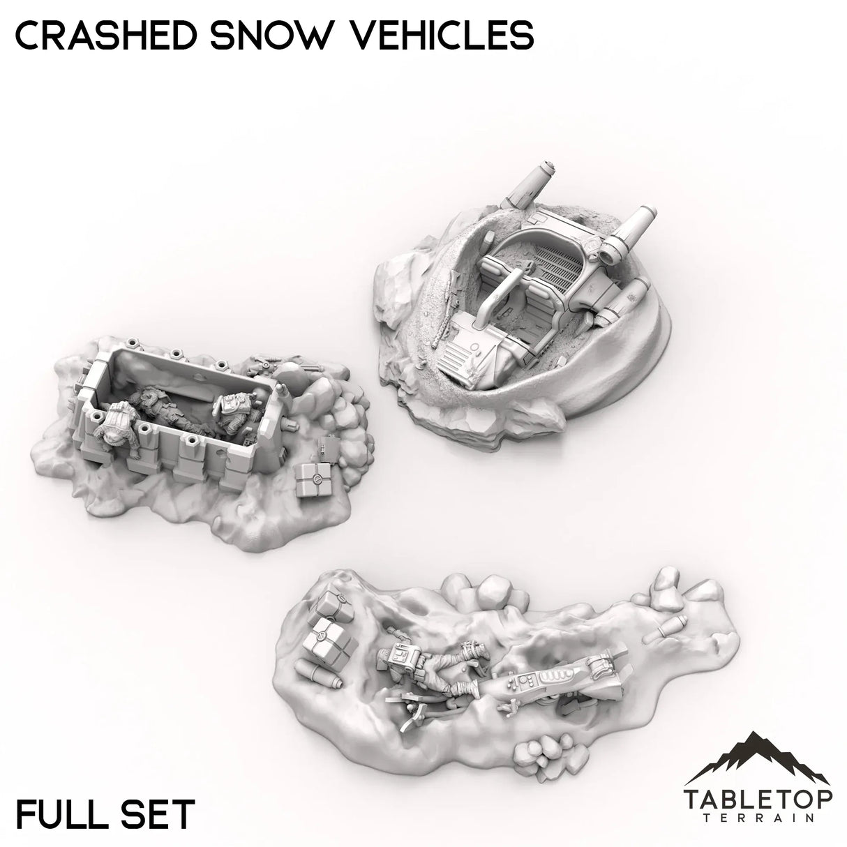 Tabletop Terrain Vehicle Crashed Snow Vehicles