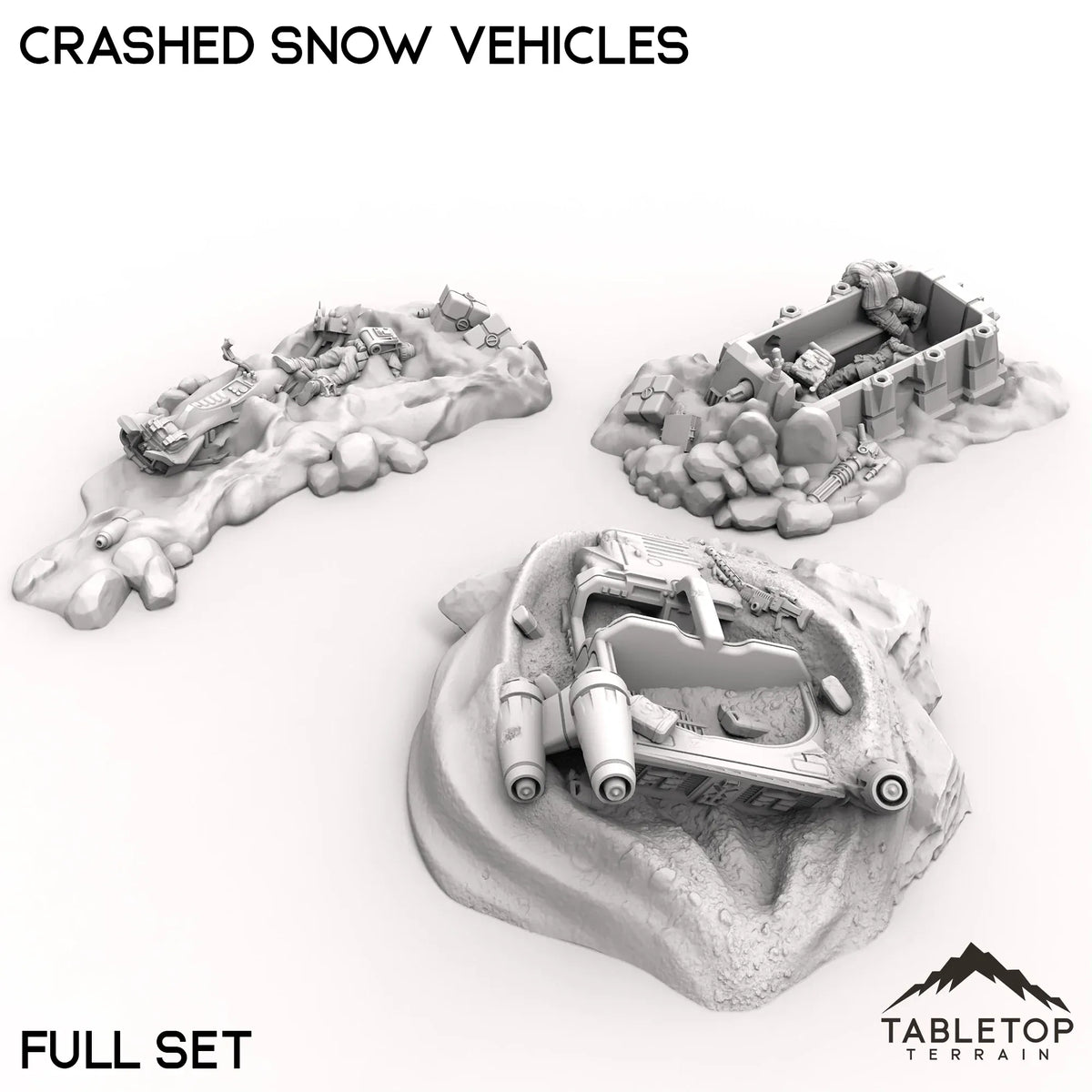 Tabletop Vehicles Crashed Snow Vehicles – Tabletop Terrain