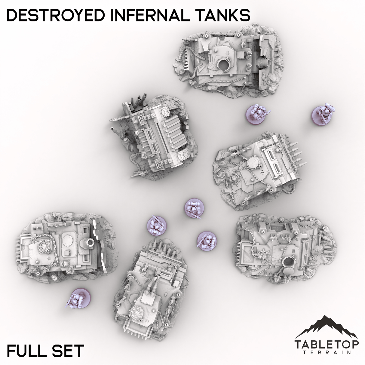 Tabletop Terrain Vehicle Destroyed Infernal Tanks