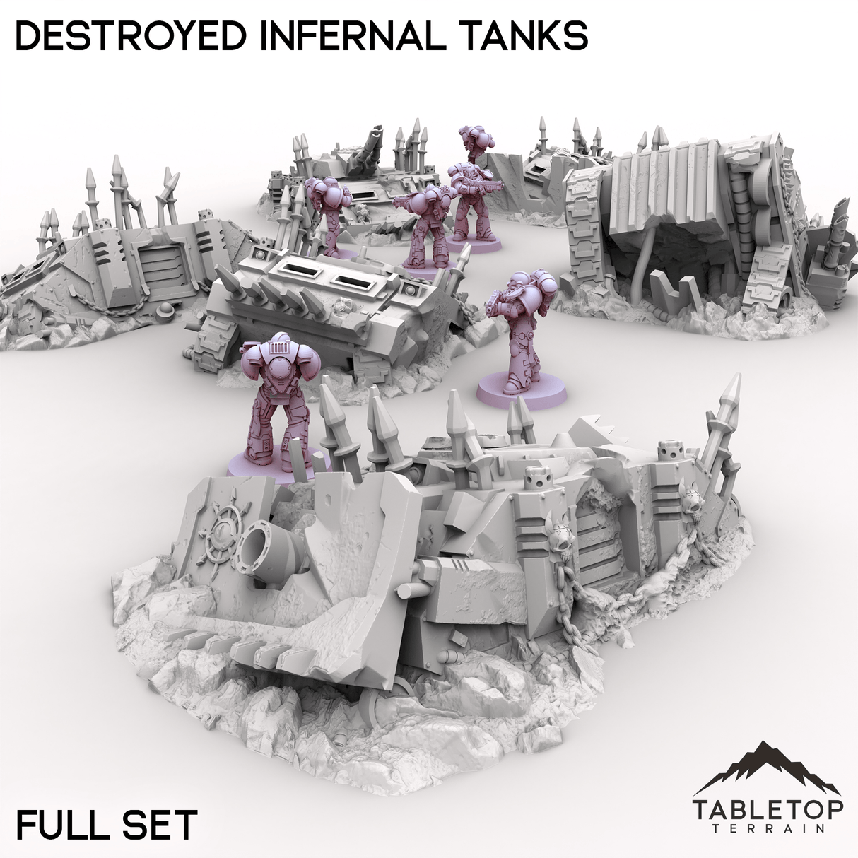 Tabletop Terrain Vehicle Destroyed Infernal Tanks