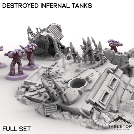 Tabletop Terrain Vehicle Destroyed Infernal Tanks