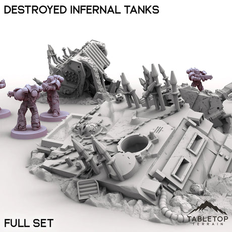 Tabletop Terrain Vehicle Destroyed Infernal Tanks