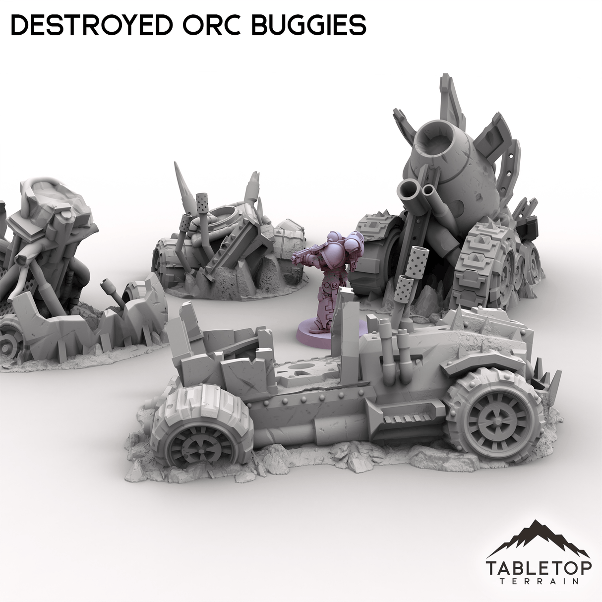 Tabletop Terrain Vehicle Destroyed Orc Buggies