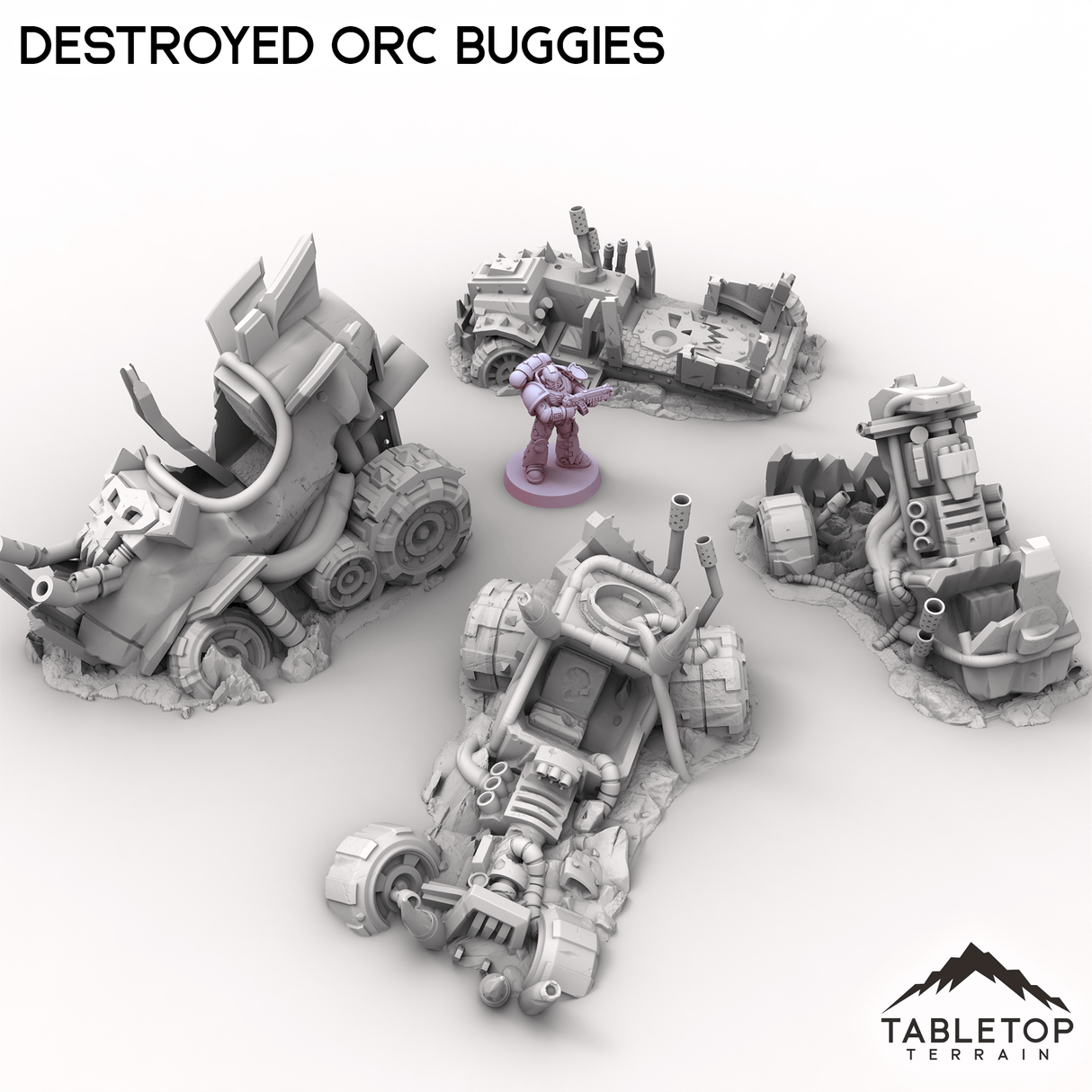 Tabletop Terrain Vehicle Destroyed Orc Buggies