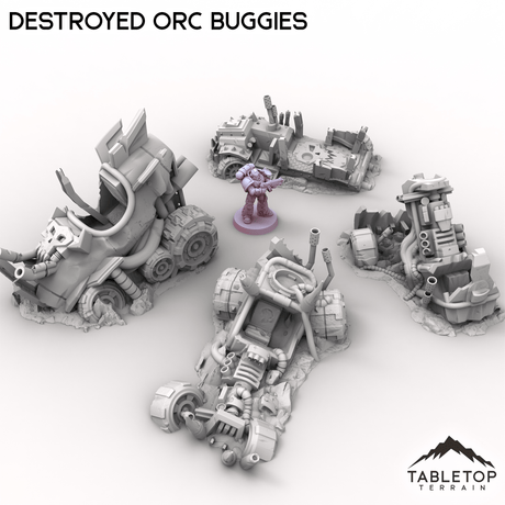 Tabletop Terrain Vehicle Destroyed Orc Buggies